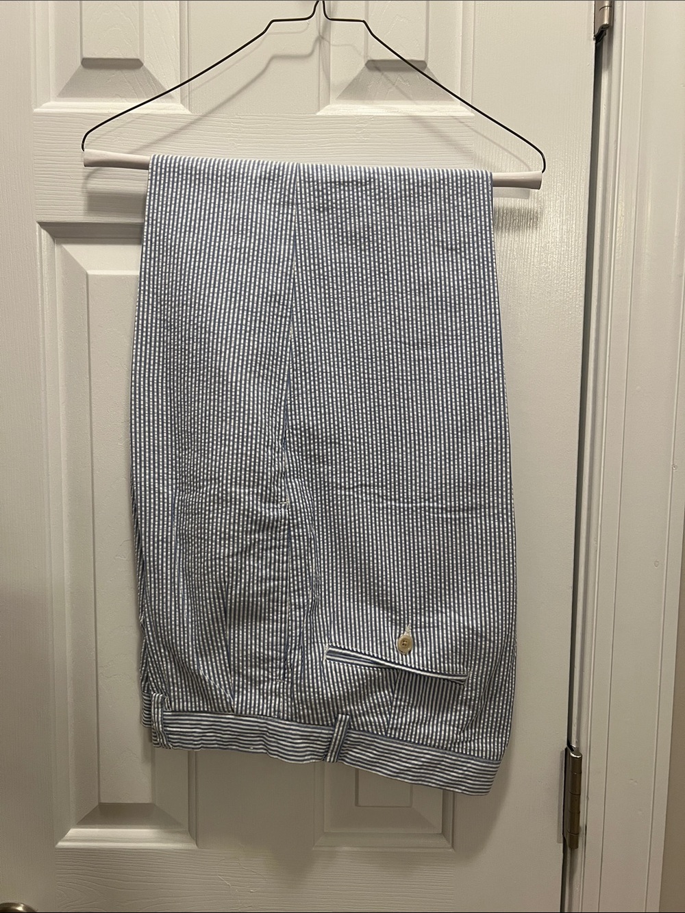 Polo by Ralph Lauren Blue and White Seersucker Pleated Pants 32x30